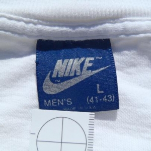 Vintage 1980s White Long Sleeved Cotton T Shirt L by Nike