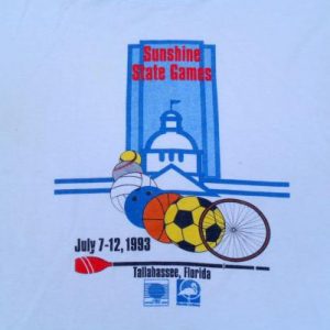 Vintage 1993 Light Gray Sunshine State Florida Games T-Shirt