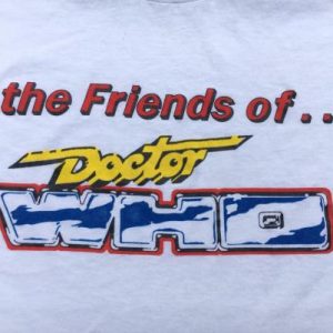 Vintage 1990s Friends of Doctor Who Fan Club White T-Shirt S