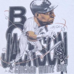 Vintage 1991 Gray Bo Jackson Chicago White Sox Cotton T-Shirt S/M