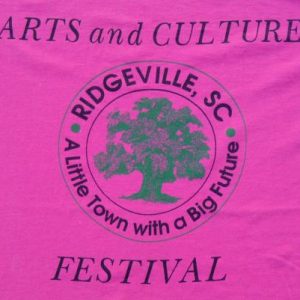 Vintage 1990s Ridgeville SC Arts Culture Fest Pink T Shirt L