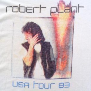 Vintage 1983 Robert Plant Concert Tour Blue Baseball T-Shirt