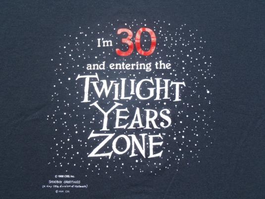 Vintage 1980s 30 Twilight Years Zone Hallmark Black T-Shirt L/XL