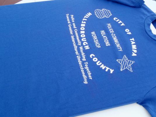 Vintage 1980s Blue City of Tampa Police Department T-Shirt M