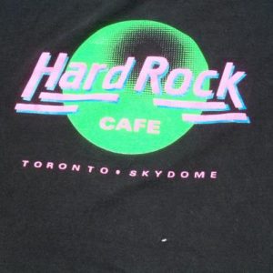 Vintage 1980s Hard Rock Cafe Toronto Black Cotton T-Shirt M