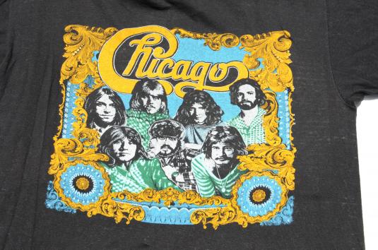 Vintage 1970s Chicago the Band Concert Tour Black T ShirtM