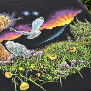1990s Owls Print by Stand Out Productions Vintage T-Shirt