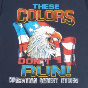 Vintage 1990s Desert Storm Patriotic Eagle Black T-Shirt L