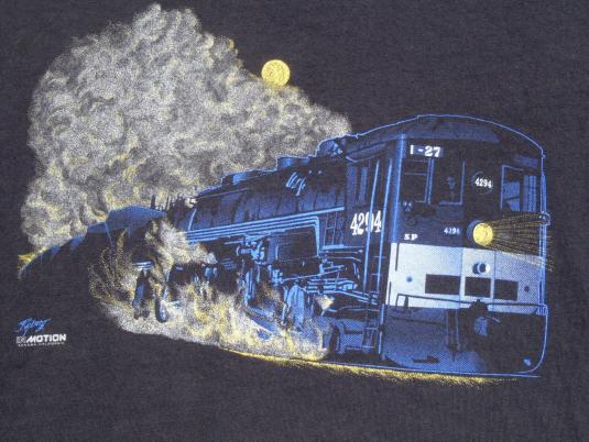 Vintage 1990s Southern Pacific Train Engine Black T-Shirt XL
