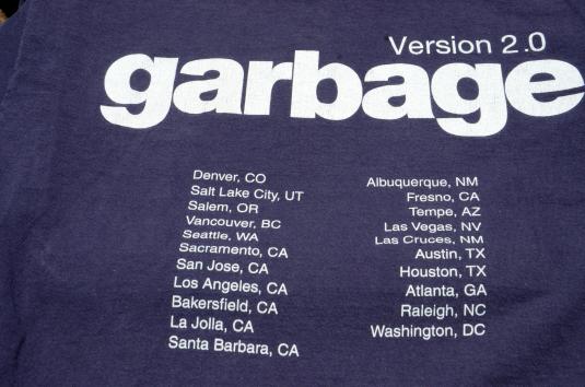 Vintage 1990s Garbage 2.0 Concert Tour Navy T Shirt XL