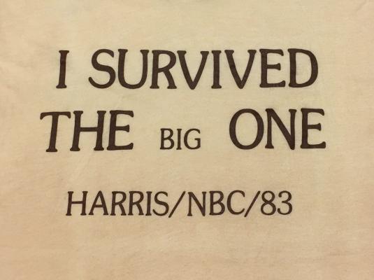Vintage 1980s I Survived the Big One Harris NBC 1983 T-Shirt