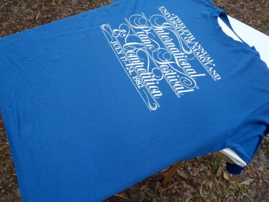 Vintage 1980s Blue University Maryland Piano Festival T-Shirt