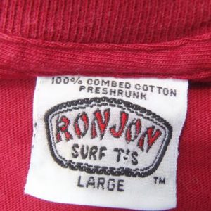 Vintage 1988 Ron Jon Surf Shop Red Cotton Pocket T-Shirt L