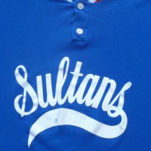 Vintage 1980s Blue Sultans Baseball Henley Jersey T-Shirt XXL