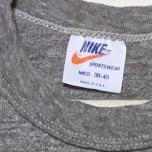 Vintage 1980s Nike Red Swoosh Half T-Shirt S/M Rayon Blend