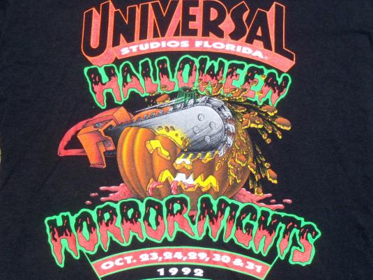 Vintage 1992 Black Halloween Horror Nights Universal T Shirt XL