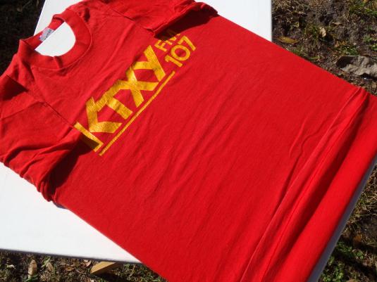 Vintage 1990s Red KTXY Y107 FM Radio Station T Shirt M