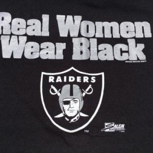Vintage 1990s Real Women Wear Black Oakland Raiders NFL L
