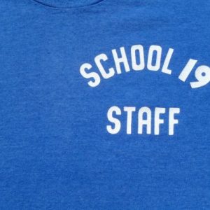 Vintage 1980s Blue School 19 Staff T Shirt L by Screen Stars