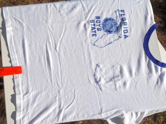 Vintage 1980s Florida Boys State White Ringer T-Shirt S