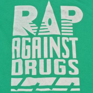 Vintage 1990s Rap Against Drugs Teal T Shirt L