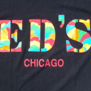 Vintage 1990s Ed's Chicago Black Cotton T-Shirt XL