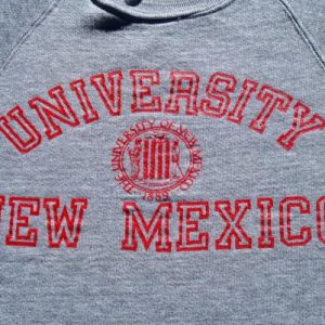 Vintage 1980s University of New Mexico Gray Rayon Sweat Shirt S