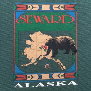 Vintage 1980s Seward Alaska Green Souvenir T-Shirt XL