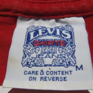 Vintage 1993 Red Levis 501 Blue Jeans Cotton T Shirt M