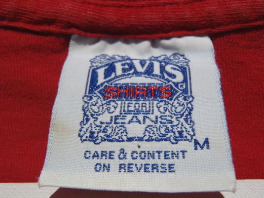 Vintage 1993 Red Levis 501 Blue Jeans Cotton T Shirt M