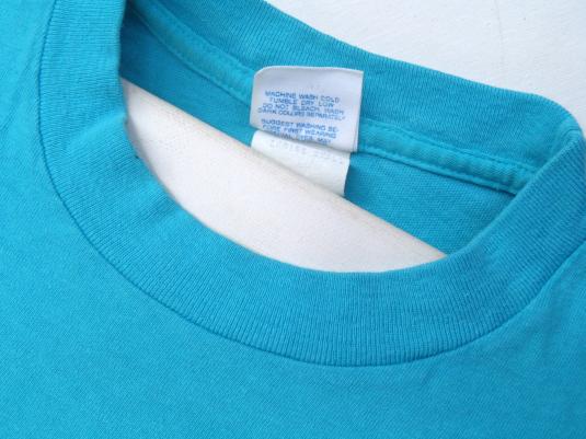 Vintage 1980s Light Blue Cotton Long Sleeved T Shirt L
