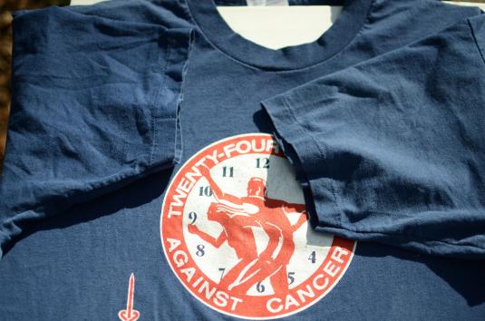 Vintage 1980s American Cancer Society Run Navy T-Shirt XL