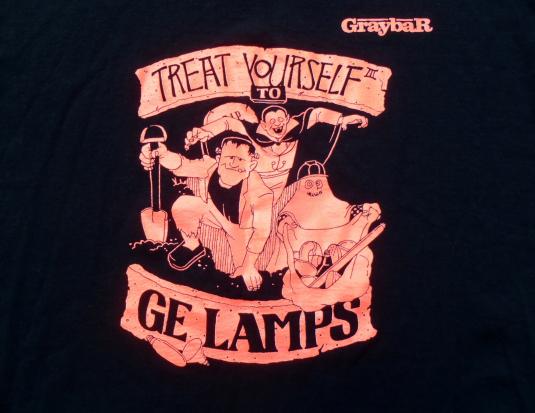 Vintage 1990s Black GE Lamps Graybar Cotton T Shirt XL