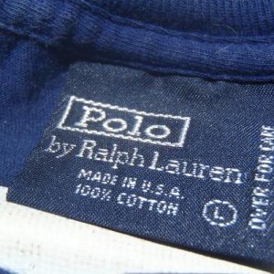 Vintage 1990s Polo Bear Navy Cotton T-Shirt L Ralph Lauren