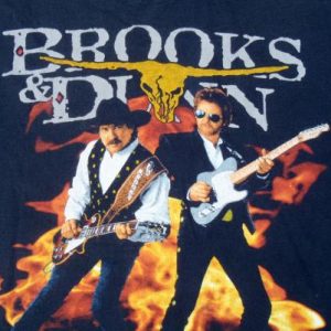 Vintage 1990s Black Brooks and Dunn Electric Rodeo T-Shirt M