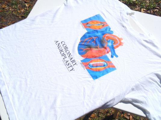 Vintage 1989 Coronary Angioplasty White T-Shirt L