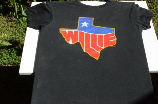 Vintage 1984 Willie Nelson Black Concert Tour T-Shirt M