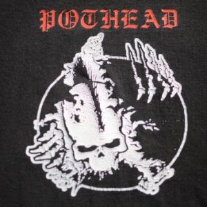 Vintage 1990s Pothead Rock Band Black T-Shirt