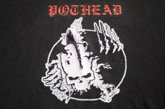 Vintage 1990s Pothead Rock Band Black T-Shirt