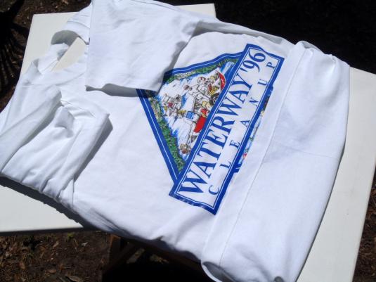 Vintage 1996 White Waterway Clean Up South FL Nature T Shirt XL