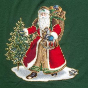 Vintage 1990s Santa Claus Christmas Green T Shirt XL