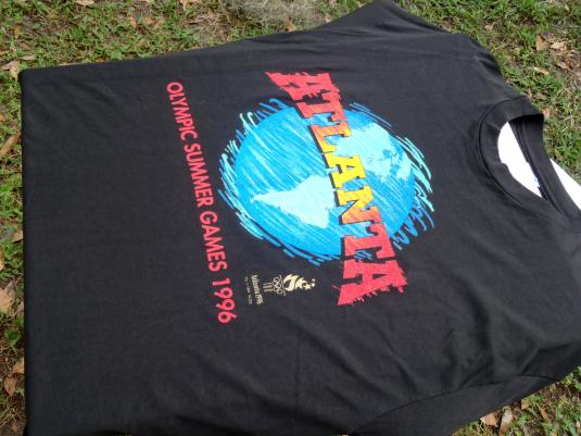 Vintage 1992 Atlanta Olympics Black Cotton T-Shirt XL