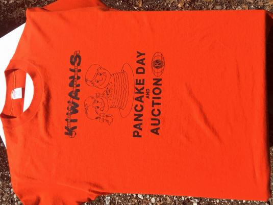 Vintage 1980s Lake Wales Kiwanis Pancake Day Orange T-Shirt