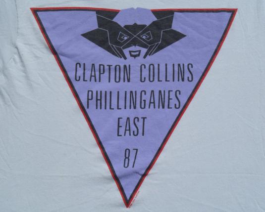 Vintage 1987 Eric Clapton Phil Collins Tour Gray T Shirt S/L