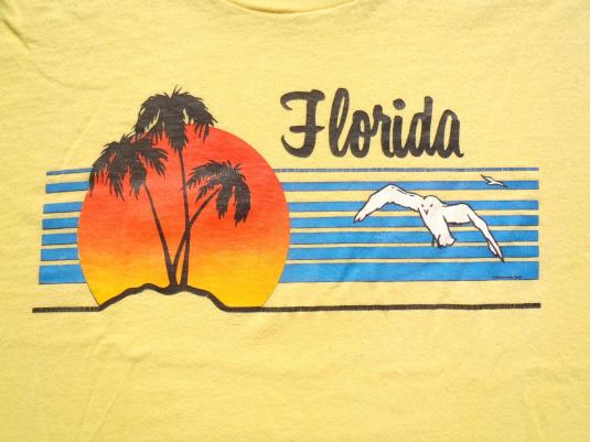 Vintage 1980s Yellow Florida Souvenir Cotton T-Shirt M