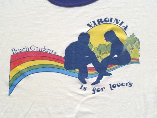 Vintage 1980s Busch Gardens Virginia Cream Ringer T Shirt XL