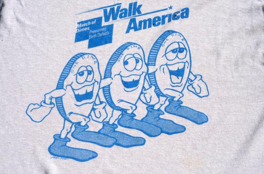 Vintage 1980s March of Dimes Walk America Gray T Shirt L/XL