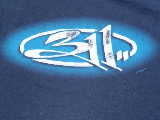 Vintage 1990s Blue Three Eleven 311 Band Cotton T Shirt L