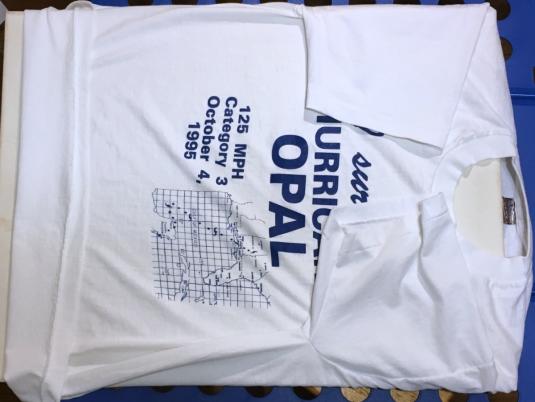 Vintage 1995 I Survived Hurricane Opal White T-Shirt XL