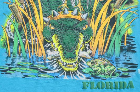 Vintage 1980s Guard Dog Gator Florida Aqua T-Shirt XL